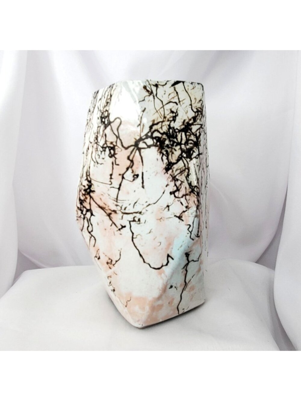 Raku Horse Hair Pottery Vase 7" by Cherie Ramsdell Dakota Bones Ltd South Dakota